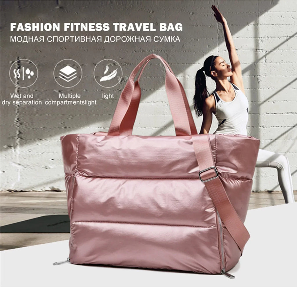 Segolike Travel Duffel Bag Waterproof Tote Weekender Bag Overnight Bag Luggage Gym Bag for Men AndWomen , Pink