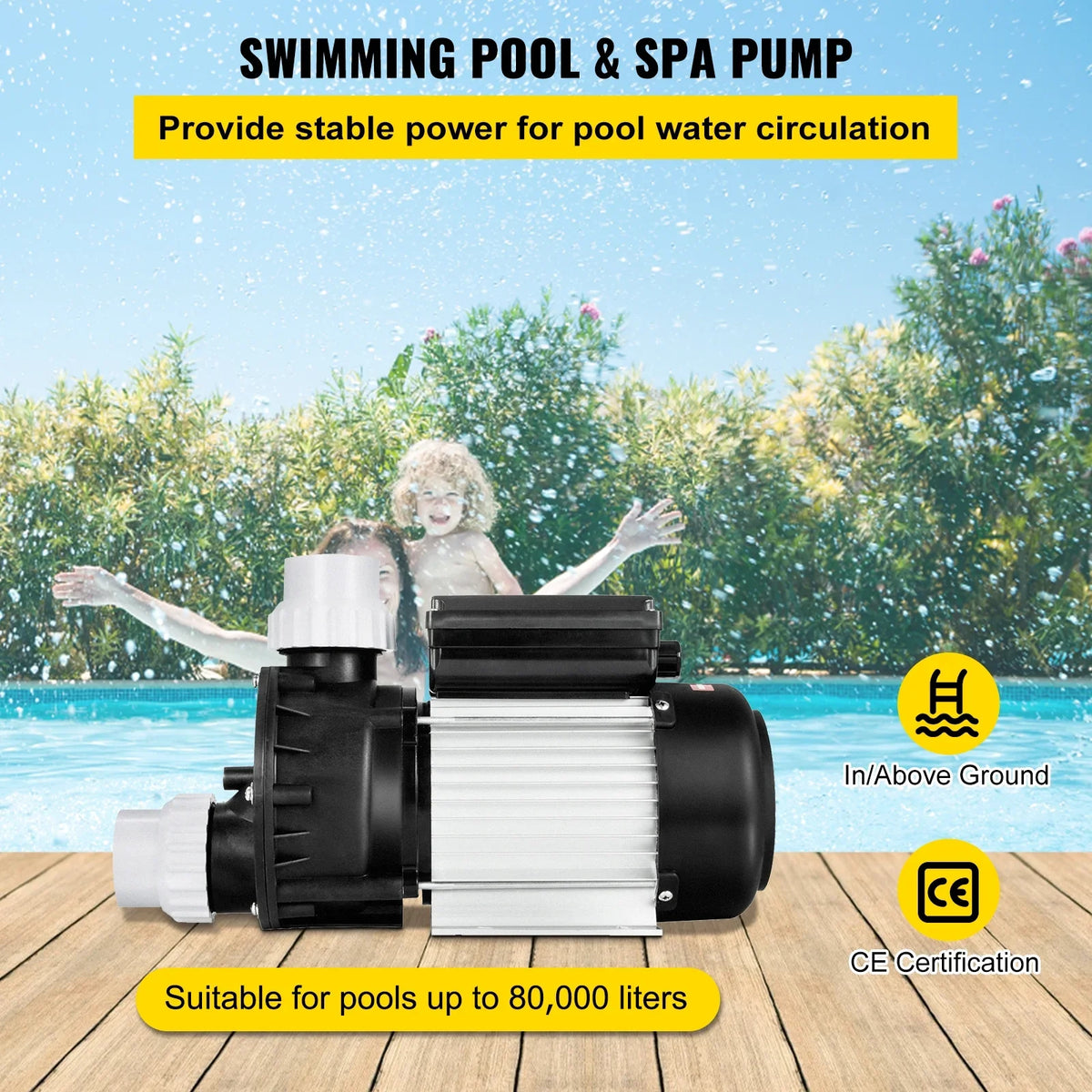 BENTISM Swimming Pool Pump Water 750W 1HP Self Priming Filter Electric Spa