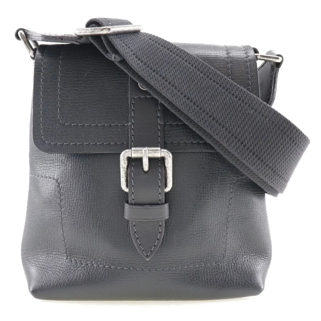 Pre-Owned LOUIS VUITTON Louis Vuitton Yuma Shoulder Bag Utah M97024 Leather Basalt Black RI3059 Men's (Good)