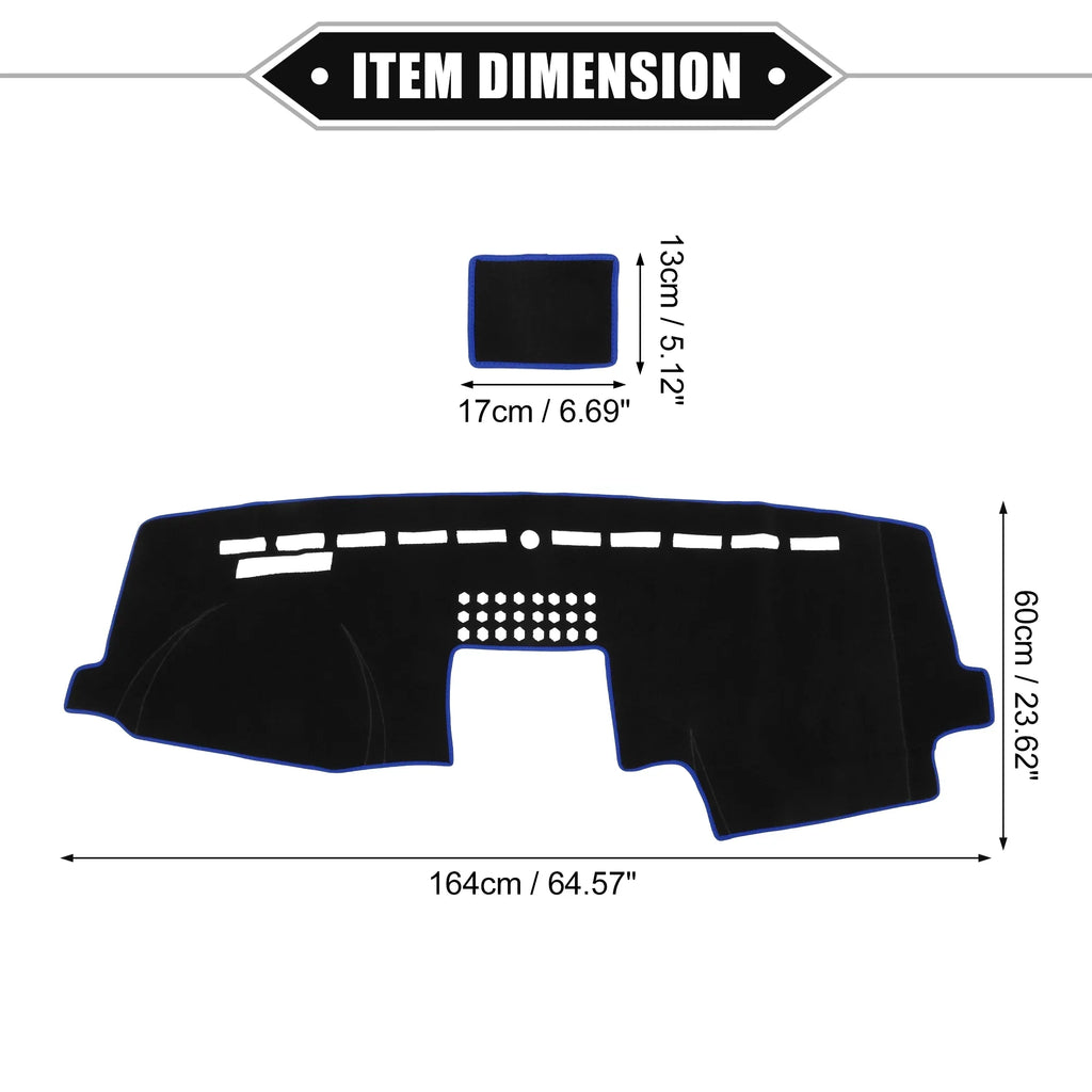 Unique Bargains Car Center Console Dashboard Protection Mat for Ford F150 2015-2020 Protective Polyester Black Blue