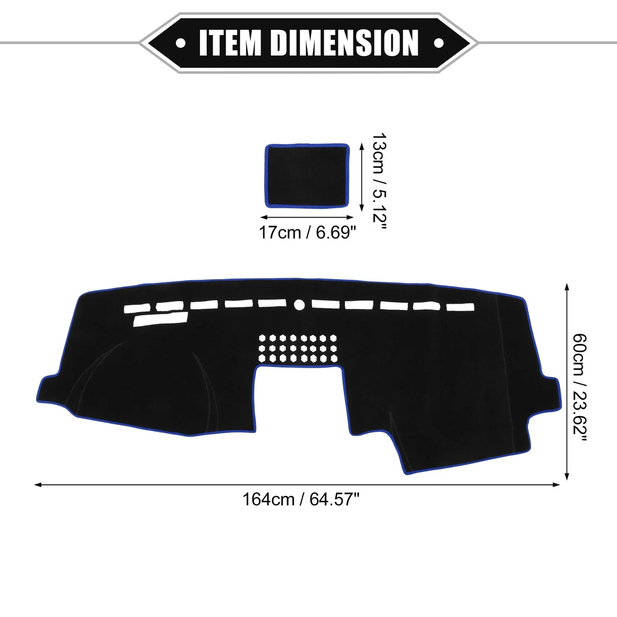 Unique Bargains Car Center Console Dashboard Protection Mat for Ford F150 2015-2020 Protective Polyester Black Blue