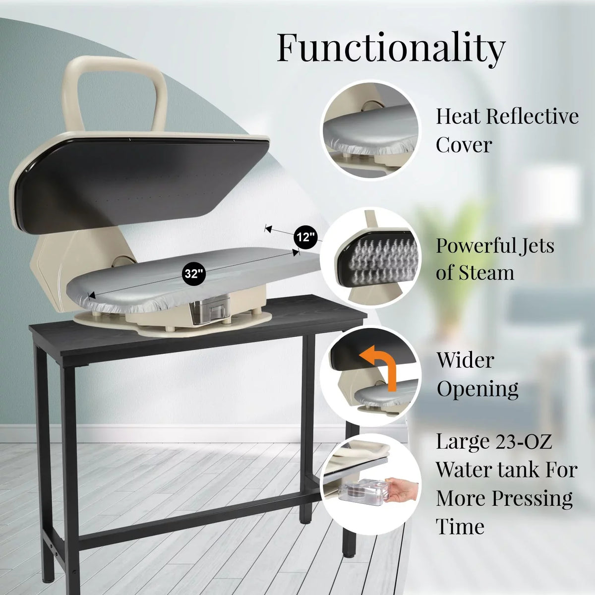 SPEEDYPRESS DIGITAL STEAM PRESS 80HD | PREMIUM EXTRA LARGE 32 INCH IRON PRESS MACHINE | EASY TO USE CLOTHES STEAMER WITH MULTIPLE STEAM AND TEMPERATURE SETTINGS