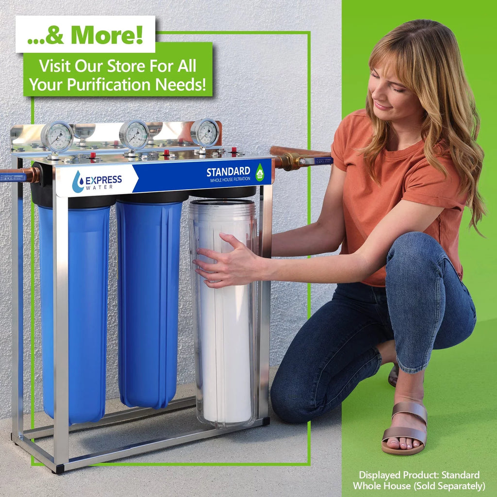 Express Water – 2 Year Deionization Reverse Osmosis System Replacement Filter Set – 20 Filters with 50 GPD RO Membrane – 10 inch Size Water Filters