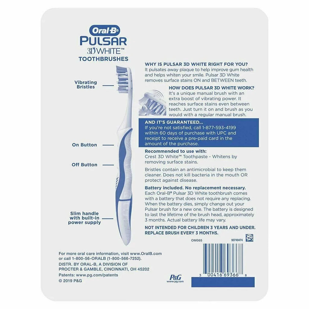 Oral-B Pro Health Pulsar Toothbrush Medium 1 ea (Pack of 4)