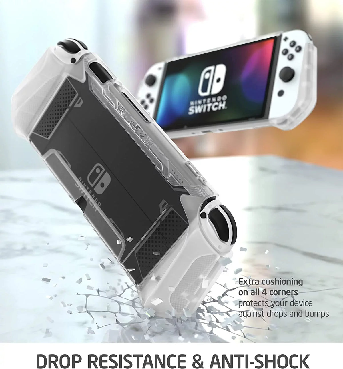 Dockable Case for Nintendo Switch O 2021, [Blade Series] TPU Grip Protective Shield Accessories Compatible