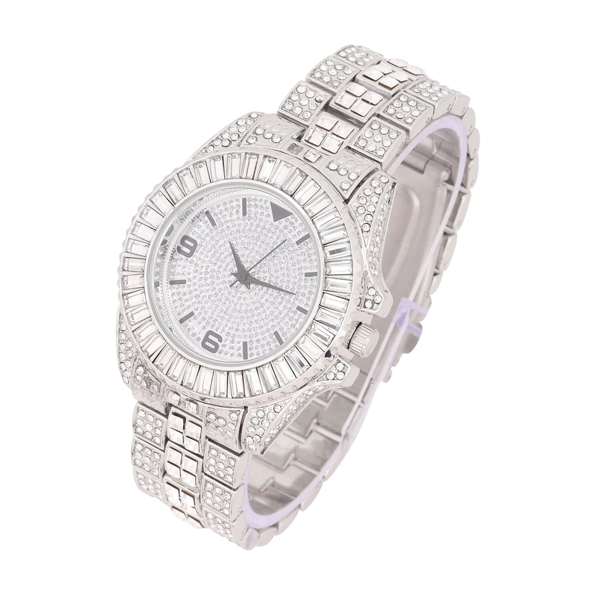 King and Queen Bling'ed Out His and Hers Hip Hop Matching Watch Set - Perfect for Today's Power Couple on Point - ST10327ML His/Hers (ST10372Slv Silver)