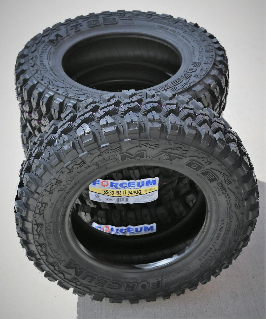 Set of 4 (FOUR) Forceum M/T 08 Plus LT 165/80R13 Load D (8 Ply) MT Mud Tires Fits: 1980 Mazda RX-7 GS, 1981-82 Mazda RX-7 GSL