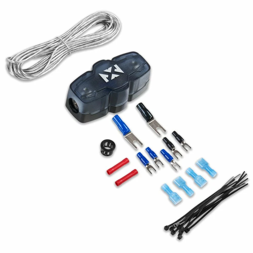 Kenwood eXcelon XR601-1 + MVX Premium XKIT42 600W Max (400W RMS) XR Series 2-ohm Stable Class-D Monoblock Amplifier w/ Bass Knob Included + NVX 4 Gauge Amp Wiring Kit