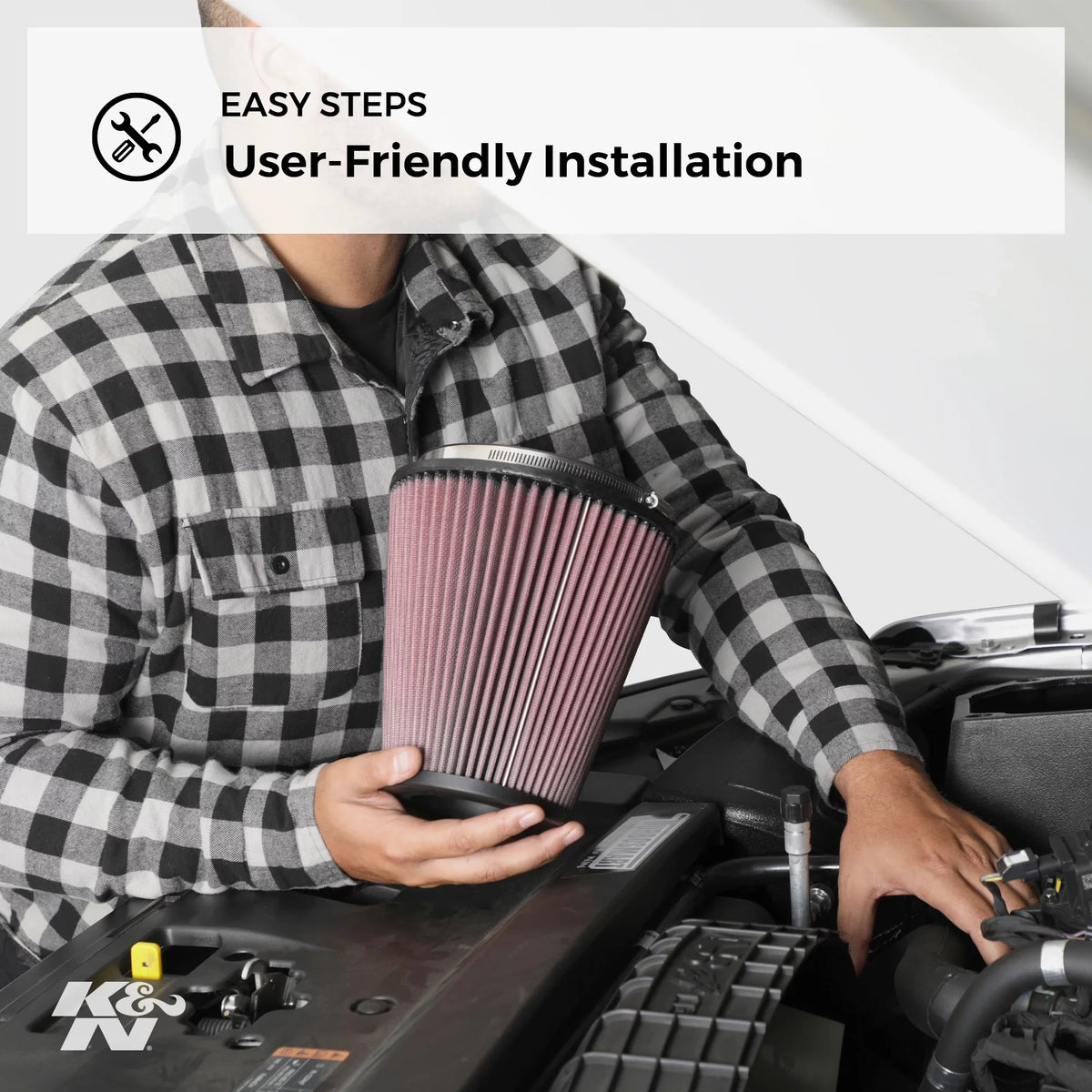 K&N engine air filter, washable and reusable: 2001-2007 Chevy/GMC Passanger Van (Express 1500/2500/3500 and Savana 1500/2500/3500) E-1008