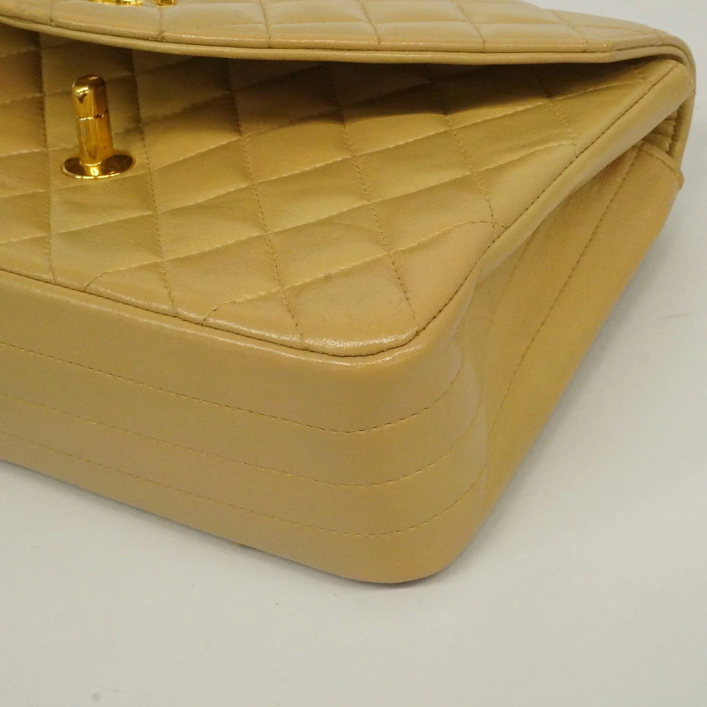 Authenticated Used Auth Chanel Matelasse Single Chain Women's Leather Shoulder Bag Beige