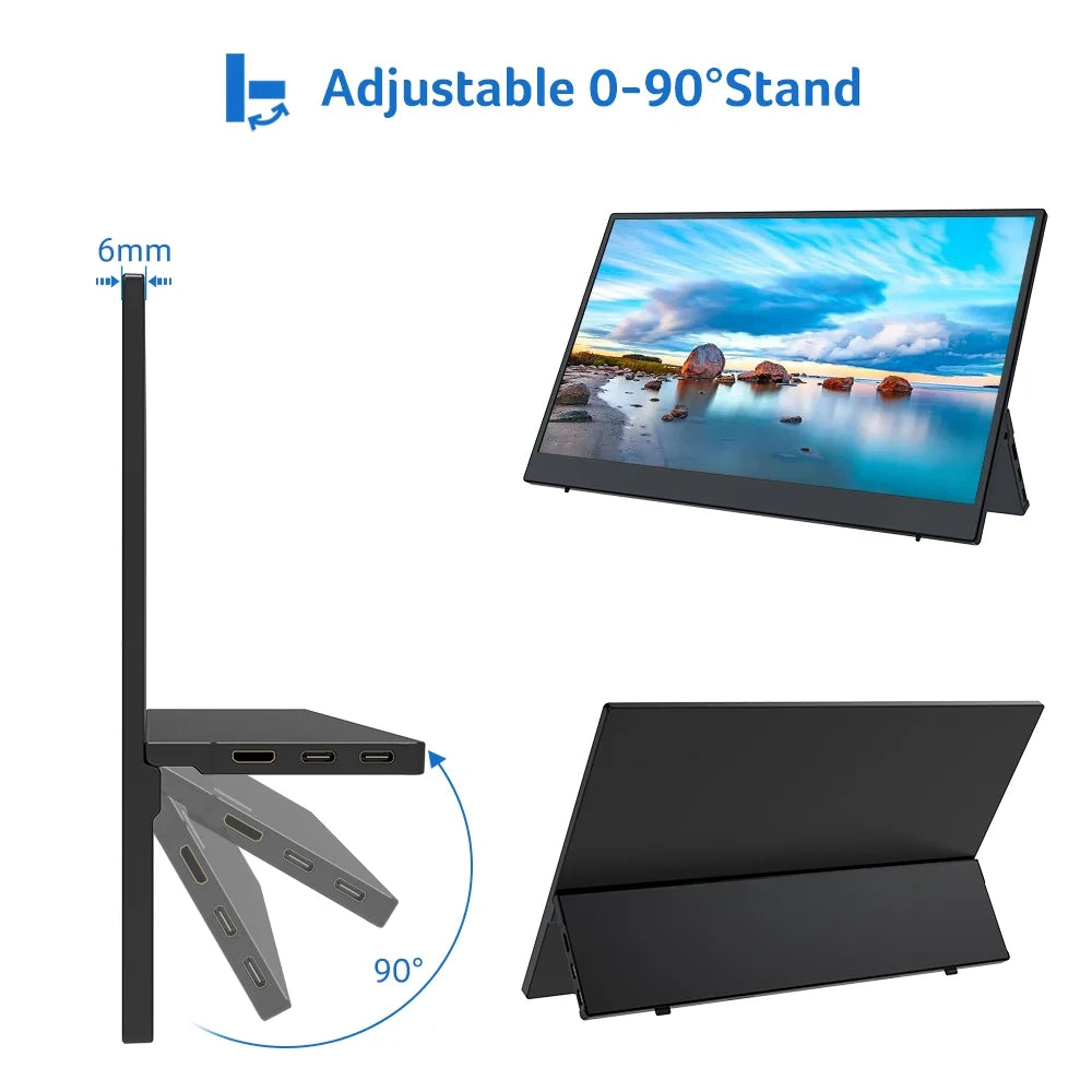 Dopesplay Portable Monitor 14.1'' FHD 1080P Laptop Monitor USB-C HDMI Travel Monitor for Laptop, Ultra-Slim IPS HDR Display w/Speakers, External Monitor for PC Phone Mac Xbox PS5/4 Switch