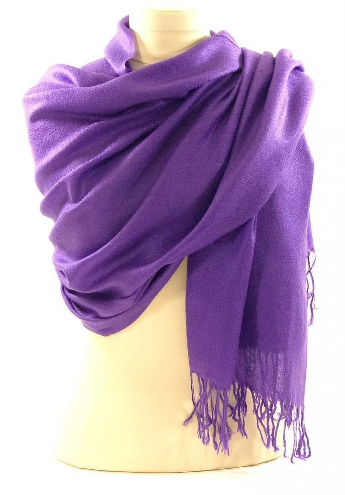 Set of 10 Violet Purple Pashmina Scarf Shawl, Bridesmaid Shawl, Bridal Wrap, Wedding Shawl (Violet)