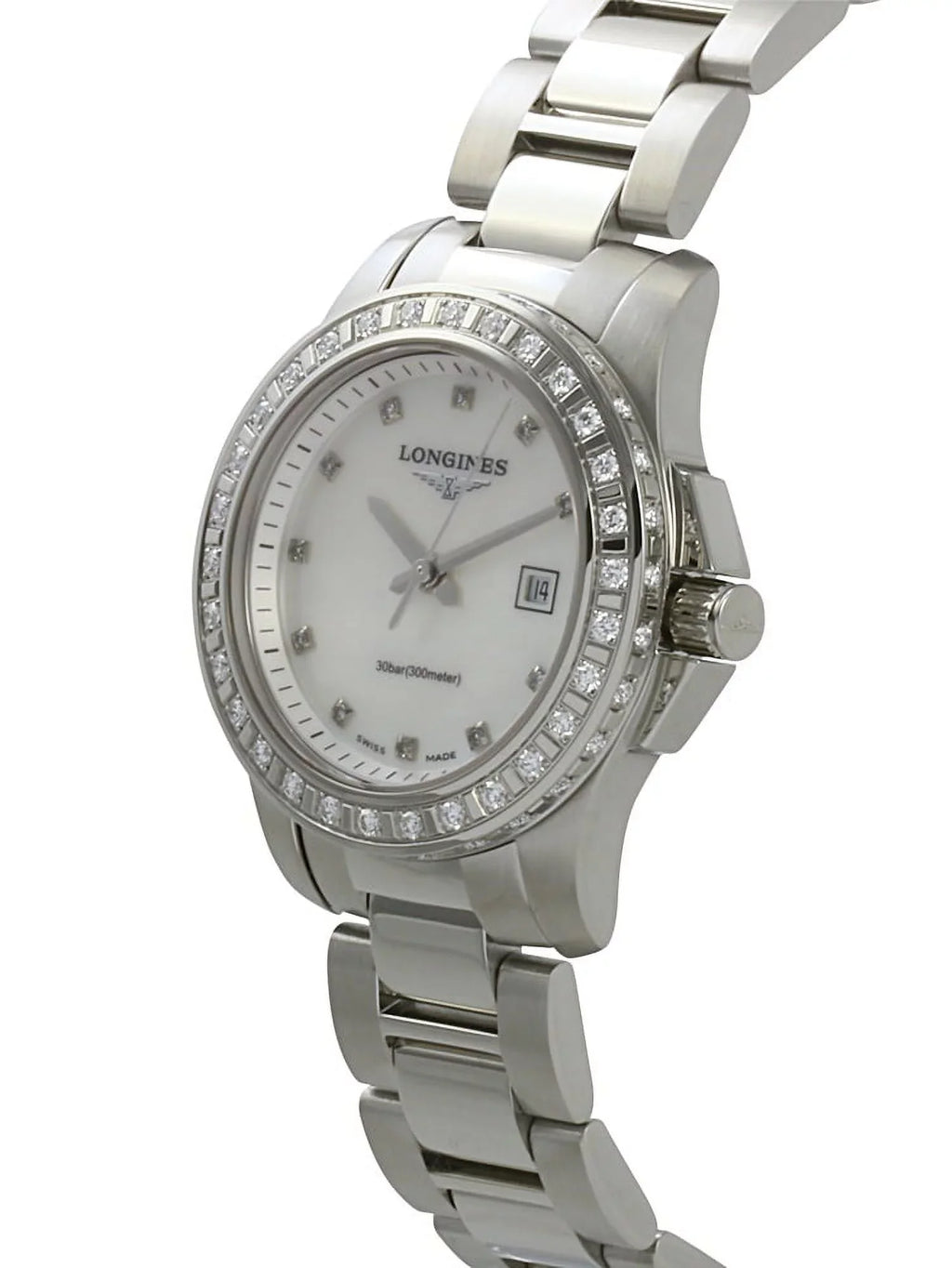 Longines Conquest White Pearl & Diamonds Women's Watch L3.258.0.88.6