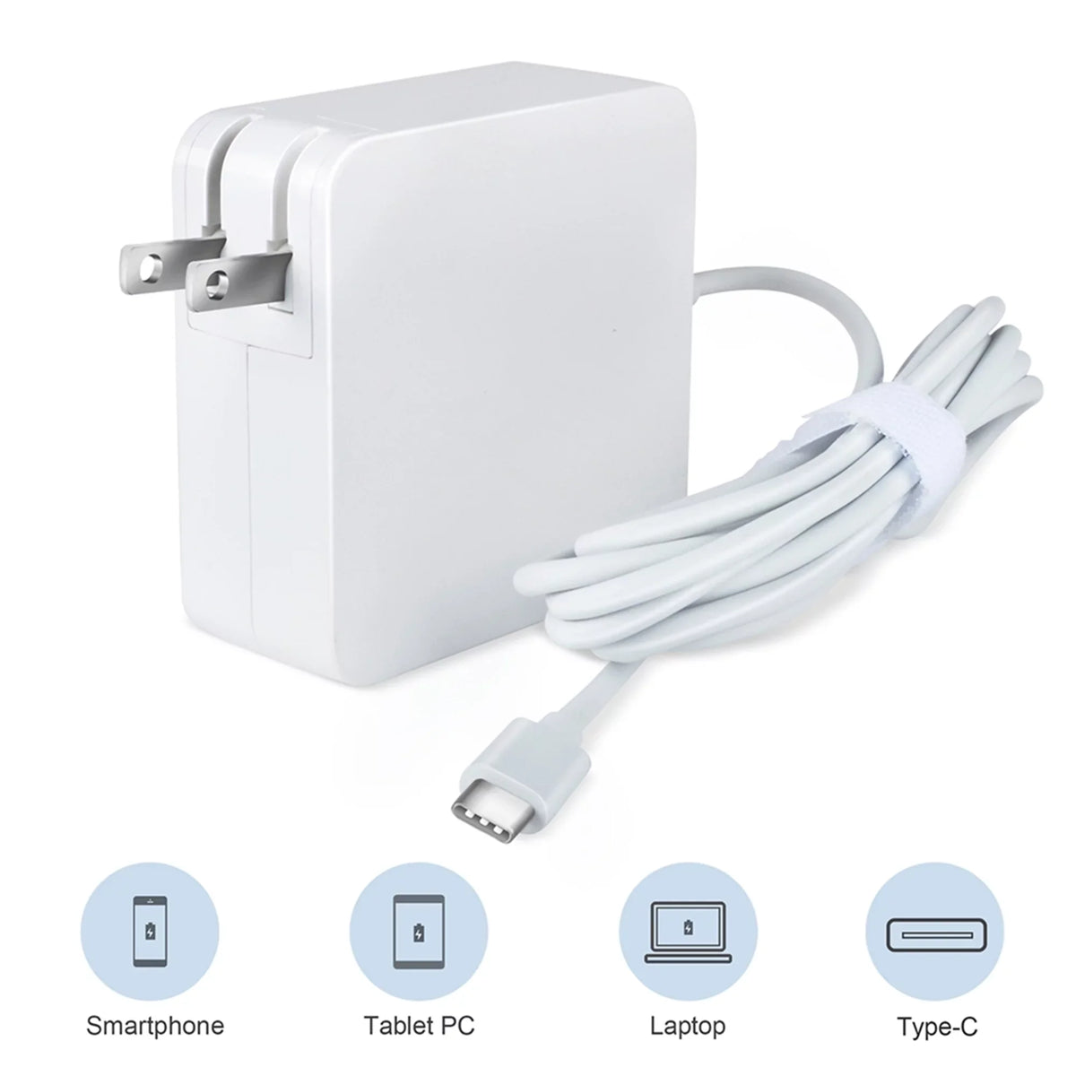 KONKIN BOO Compatible White 65W Type-C AC Adapter Charger Replacement for Lenovo 300e Chromebook 2nd Gen MTK Type 81QC