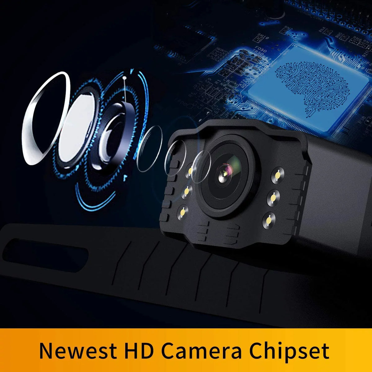 Xroose S2 HD Wired Backup Camera, 149° Wide Field of View License Plate Camera, IP69 Waterproof Colored Night