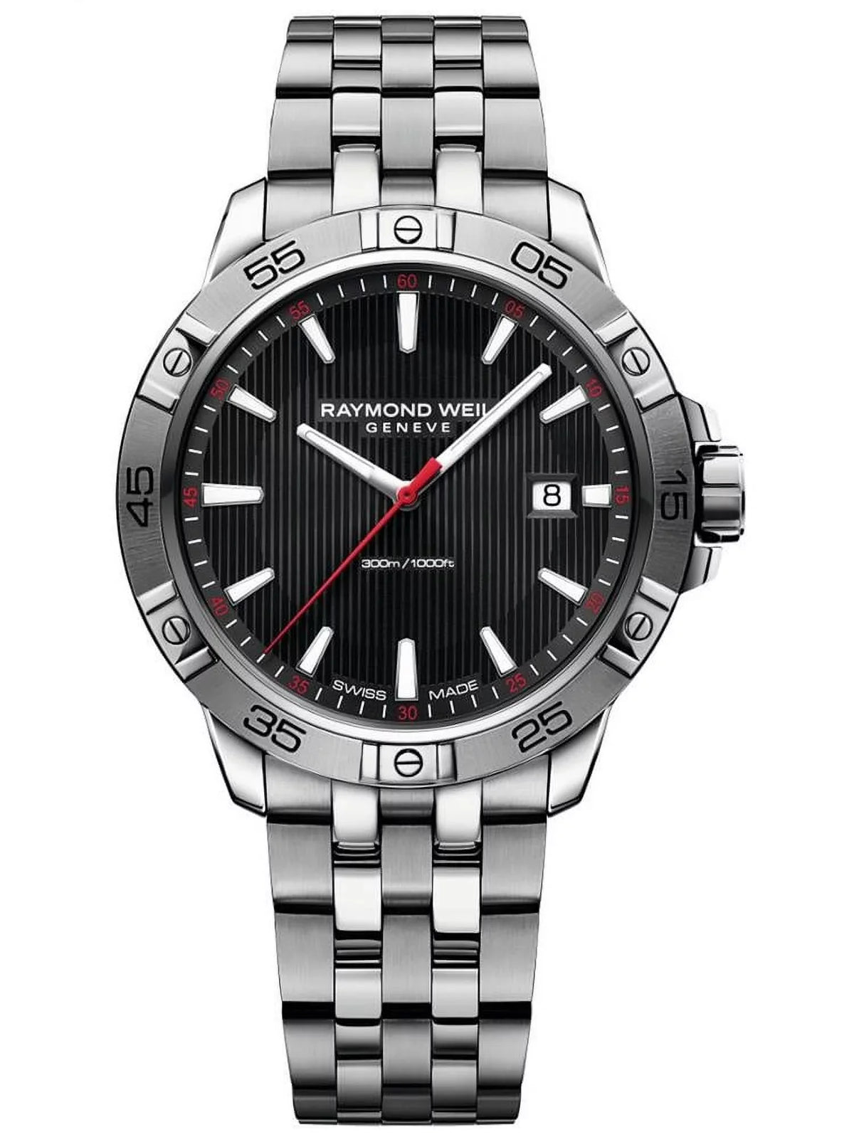 Raymond Weil Men's Tango 41mm Steel & Case Quartz Black Dial Analog Watch 8160-ST2-20001