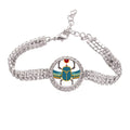 Egypt Red Yellow Blue Beetle Atonism Tennis Chain Anklet Diamond Jewelry