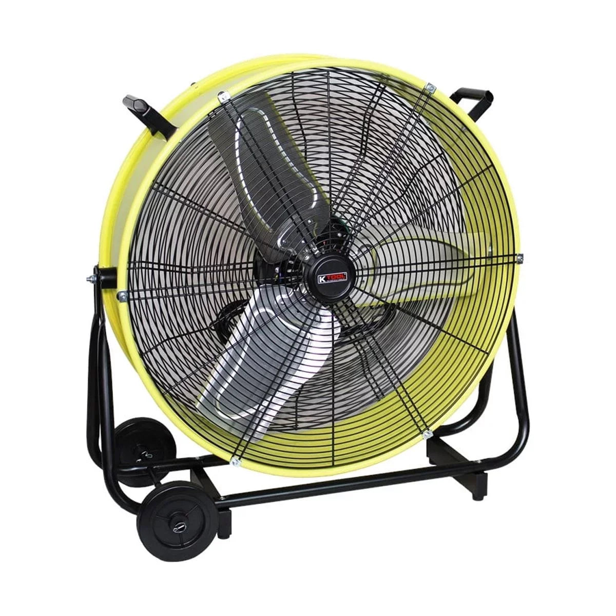 K Tool International 24 in. Direct Drive Tilting Industrial Drum Fan, Safety Yellow