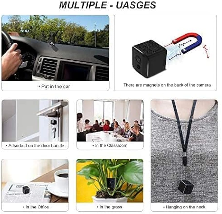 Wireless Camera Mini Hidden Spy Camera Portable Small Nanny Cam with Night Vision and Motion Detection HD 1080P Body Cam Gift Surveillance Cameras for Home Security Indoor/Outdoor1