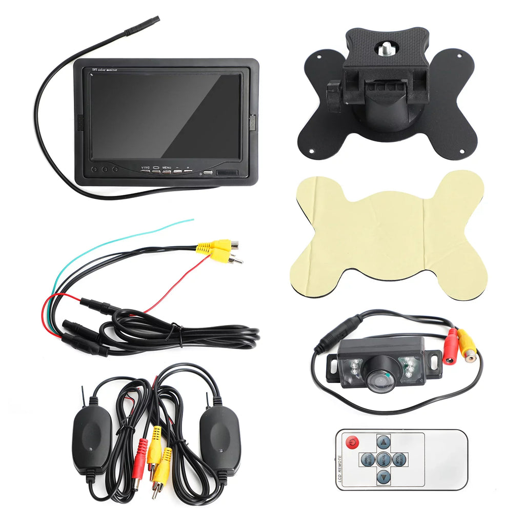 7"LCD HD Monitor Car Truck Wireless Rear View Reverse Camera Kit IR Night Vision