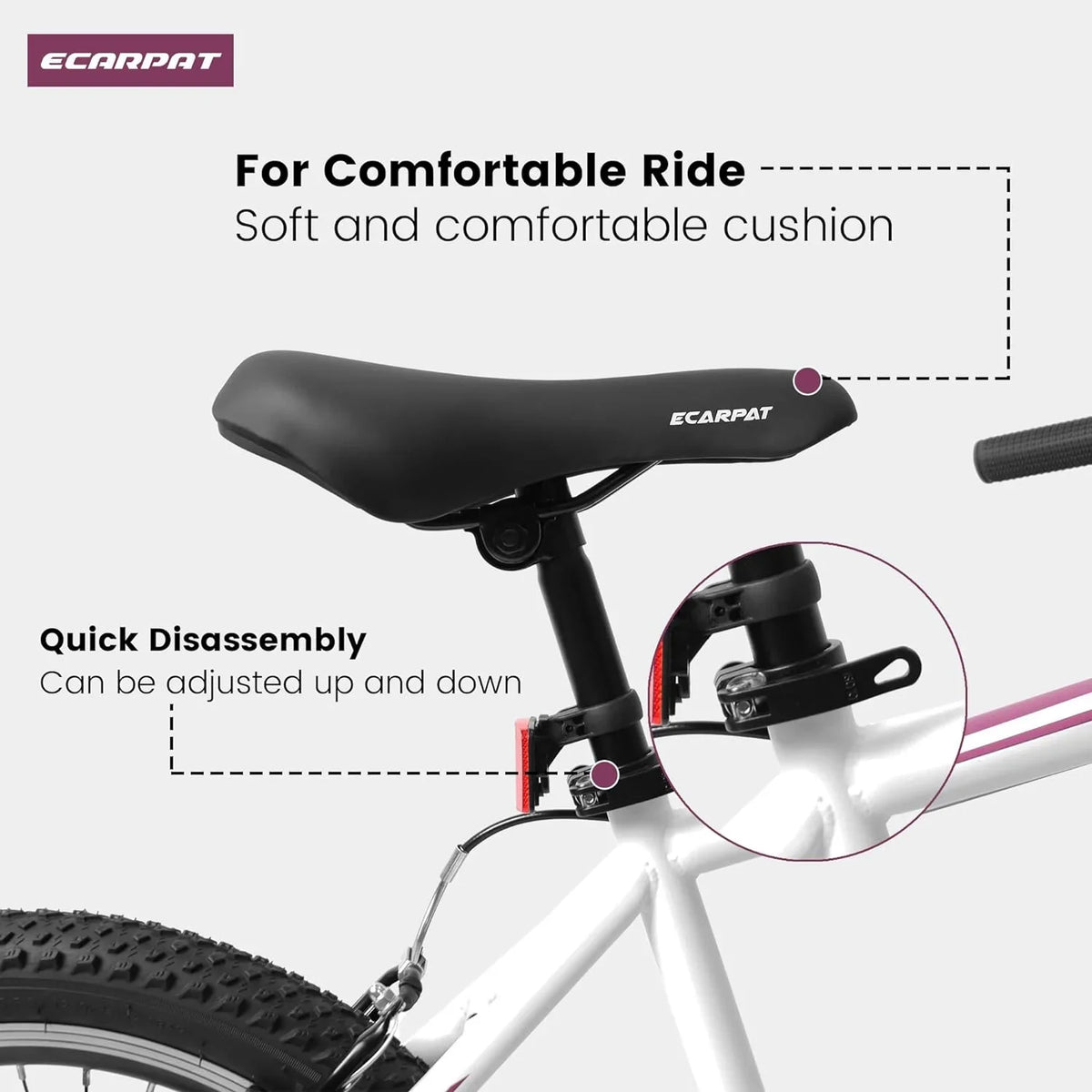 Ecarpat Kids’ Bike 20 Inch Wheel, 20 Inch Mountain Bike 7-Speed, Boys Girls Child Kids’ Bicycles