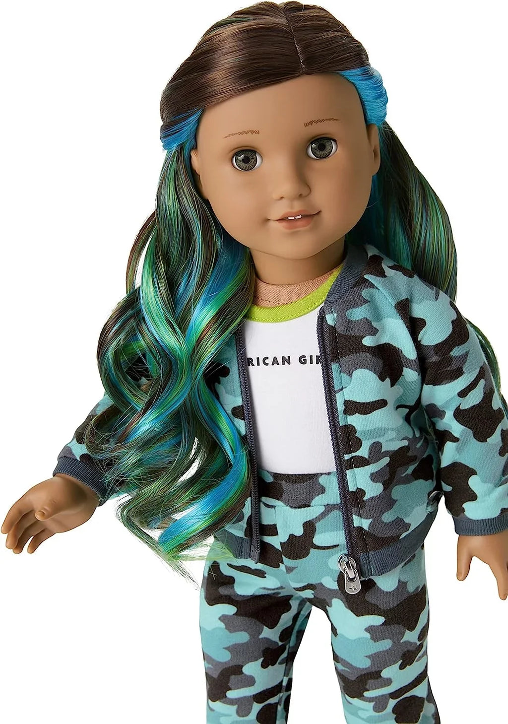 n Girl Doll #89 Hazel Eyes Brown Hair Blue Highlights Street Chic Outfit 18" Truly Me DN89