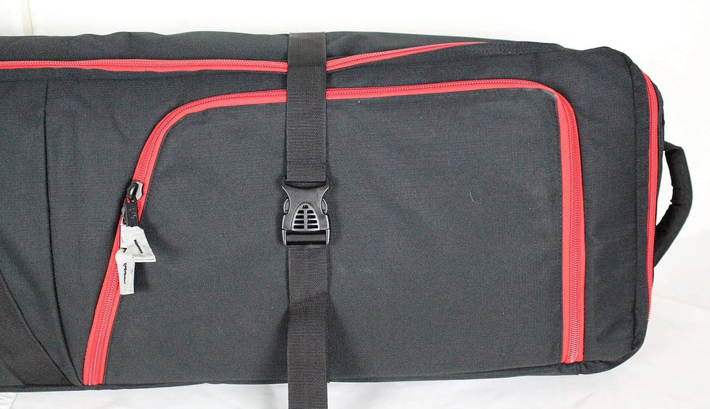 Rolling Double Ski Bag, Padded Double Ski Bag With Wheels For Air Travel, Two External Boot Pockets, Easy To Load, Oversized