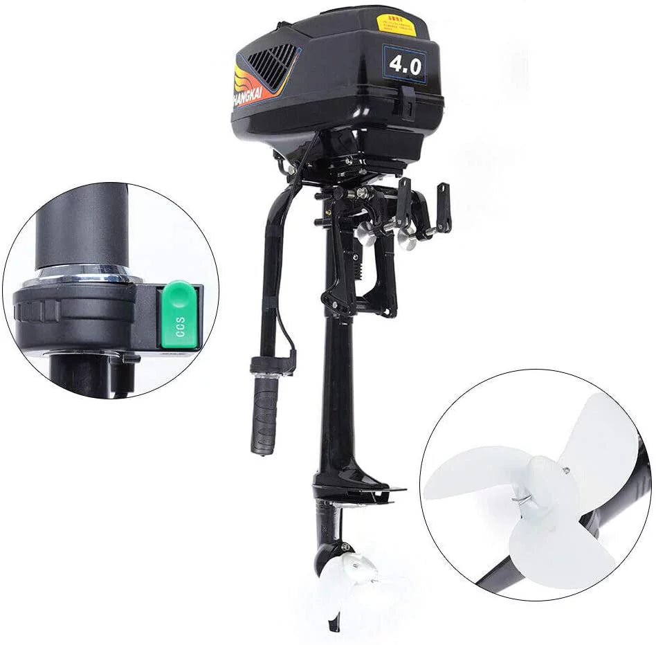 Miumaeov 4HP 1000W Electric Outboard Motor, Ship Engine Heavy Duty Outboard Trolling Motor Propeller Electric Start Marine Trolley Driver Brushless Motor Propeller