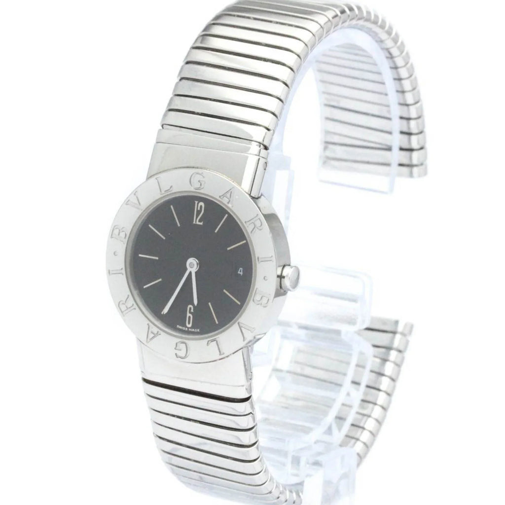 Pre-Owned Polished BVLGARI Tubogas Stainless Steel Quartz Ladies Watch BB26 2TS BF563995 (Good)