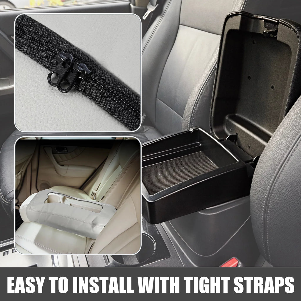 Center Console Protection Pad Waterproof for Chevy Silverado 1500 1500HD 2007-2014 Faux Leather Gray