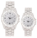 King and Queen Bling'ed Out His and Hers Hip Hop Matching Watch Set - Perfect for Today's Power Couple on Point - ST10327ML His/Hers (ST10372Slv Silver)