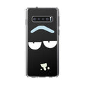 DistinctInk Clear Shockproof Hybrid Case for Samsung Galaxy S10+ PLUS(6.4" Screen) - TPU Bumper, Acrylic Back, Tempered Glass Screen Protector - "Wubba Lubba Dub Dub" Face