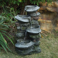 Stone Water Fountain with LED Lights - 1 - 35.2 - Experience the tranquility of cascading water