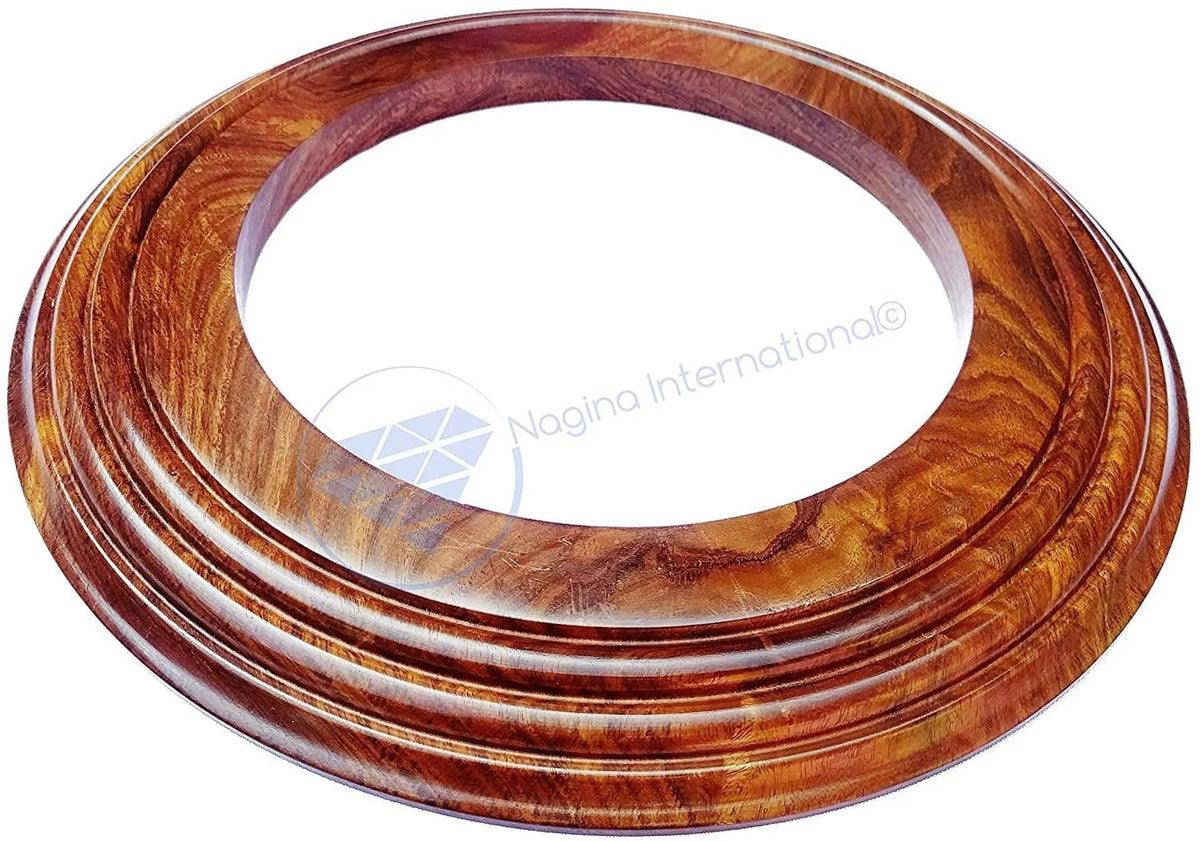 Nagina International Polished Handcrafted Wooden Base | Solid Hardwood Frame (6 Inches)