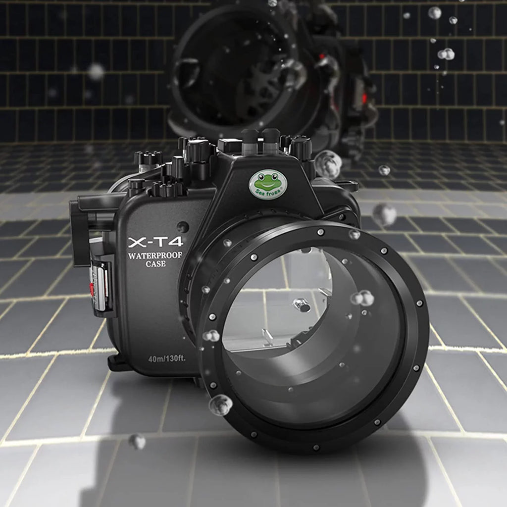 Seafrogs [40M/130FT] Underwater Camera Housing Waterproof Scuba Case for Fujifilm X-T4 Fuji xt4 w/Short Flat Port