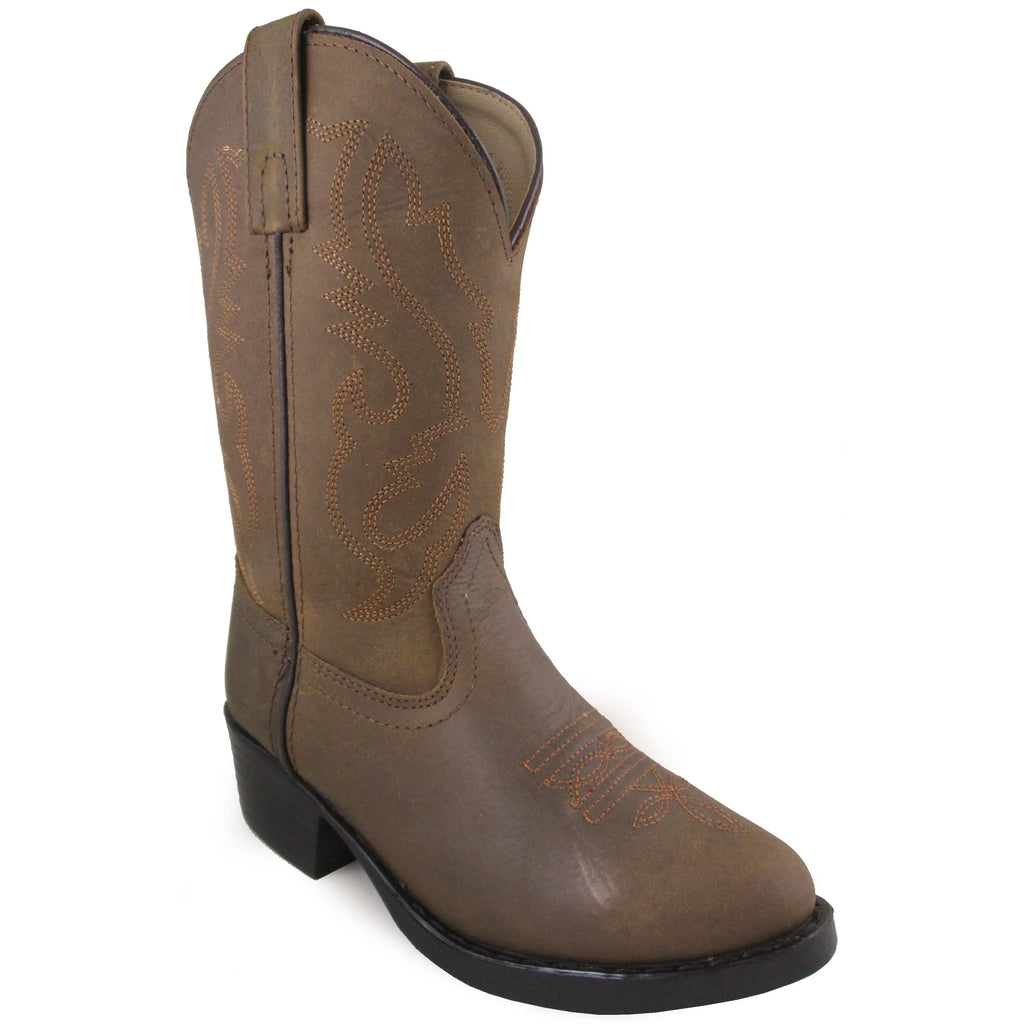 Smoky Mountain Boys' Denver Western Boot Round Toe Brown 9 D(M) US