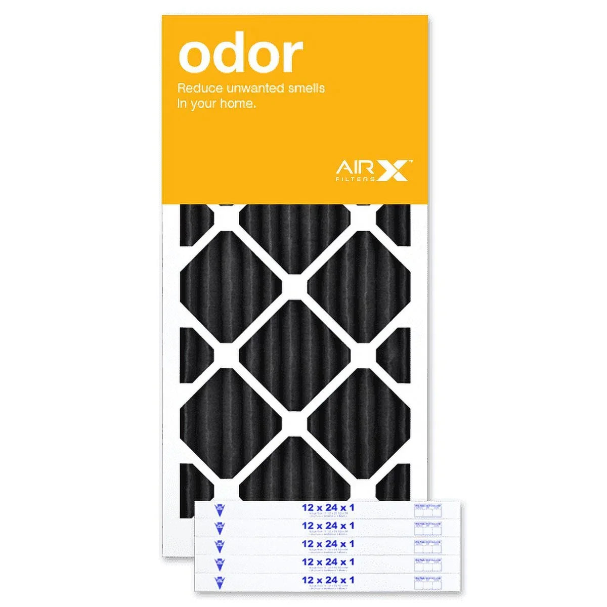 AIRx Filters Odor 12x24x1 Air Filter MERV 8 AC Furnace Pleated Air Filter Replacement Box of 6, Made in the