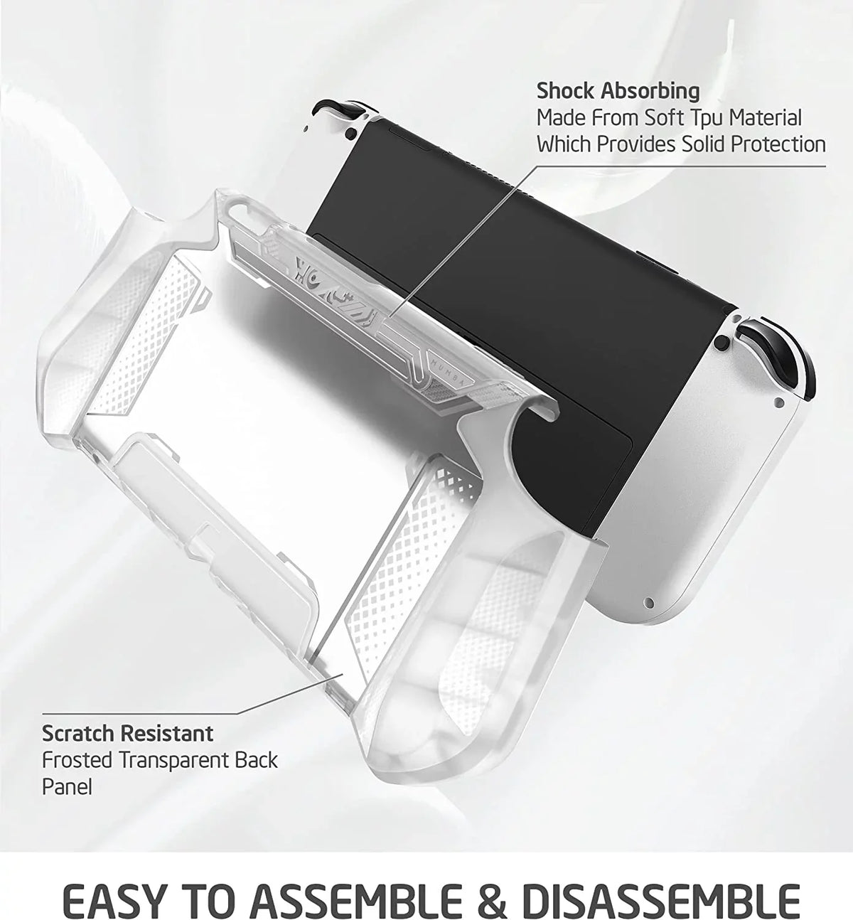 Dockable Case for Nintendo Switch O 2021, [Blade Series] TPU Grip Protective Shield Accessories Compatible