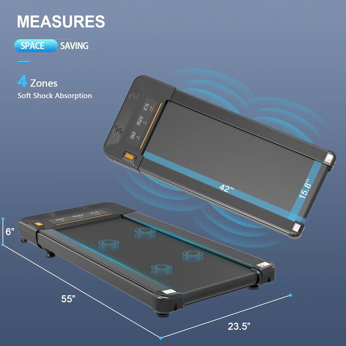 Compact Under Desk Treadmill - 70.0 - Stay active and productive with our durable treadmill!