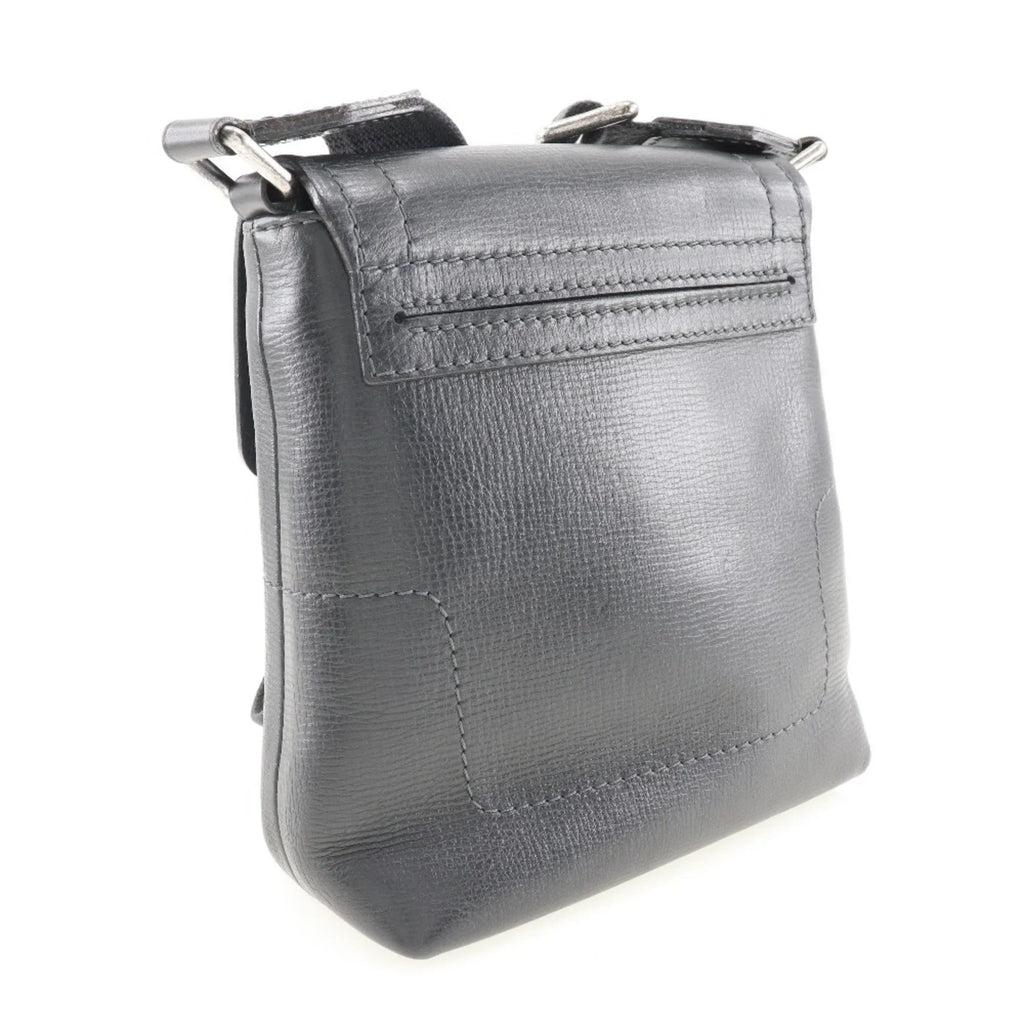 Pre-Owned LOUIS VUITTON Louis Vuitton Yuma Shoulder Bag Utah M97024 Leather Basalt Black RI3059 Men's (Good)