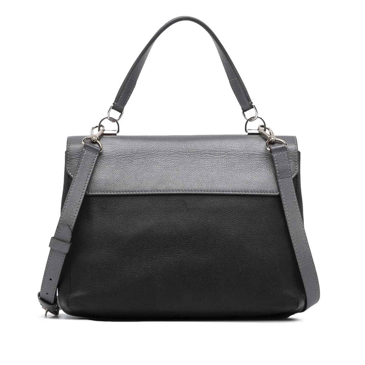 Pre-Owned Authenticated Louis Vuitton Eyelet LockMe II Calf Leather Gray Satchel Unisex (Good)
