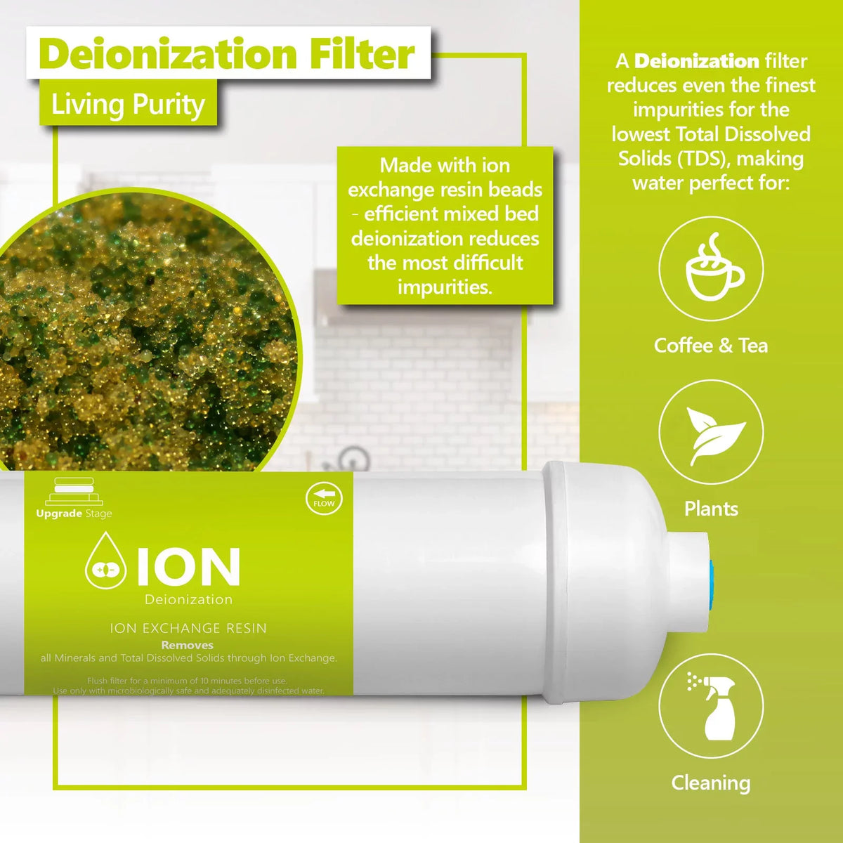 Express Water – 2 Year Deionization Reverse Osmosis System Replacement Filter Set – 20 Filters with 50 GPD RO Membrane – 10 inch Size Water Filters