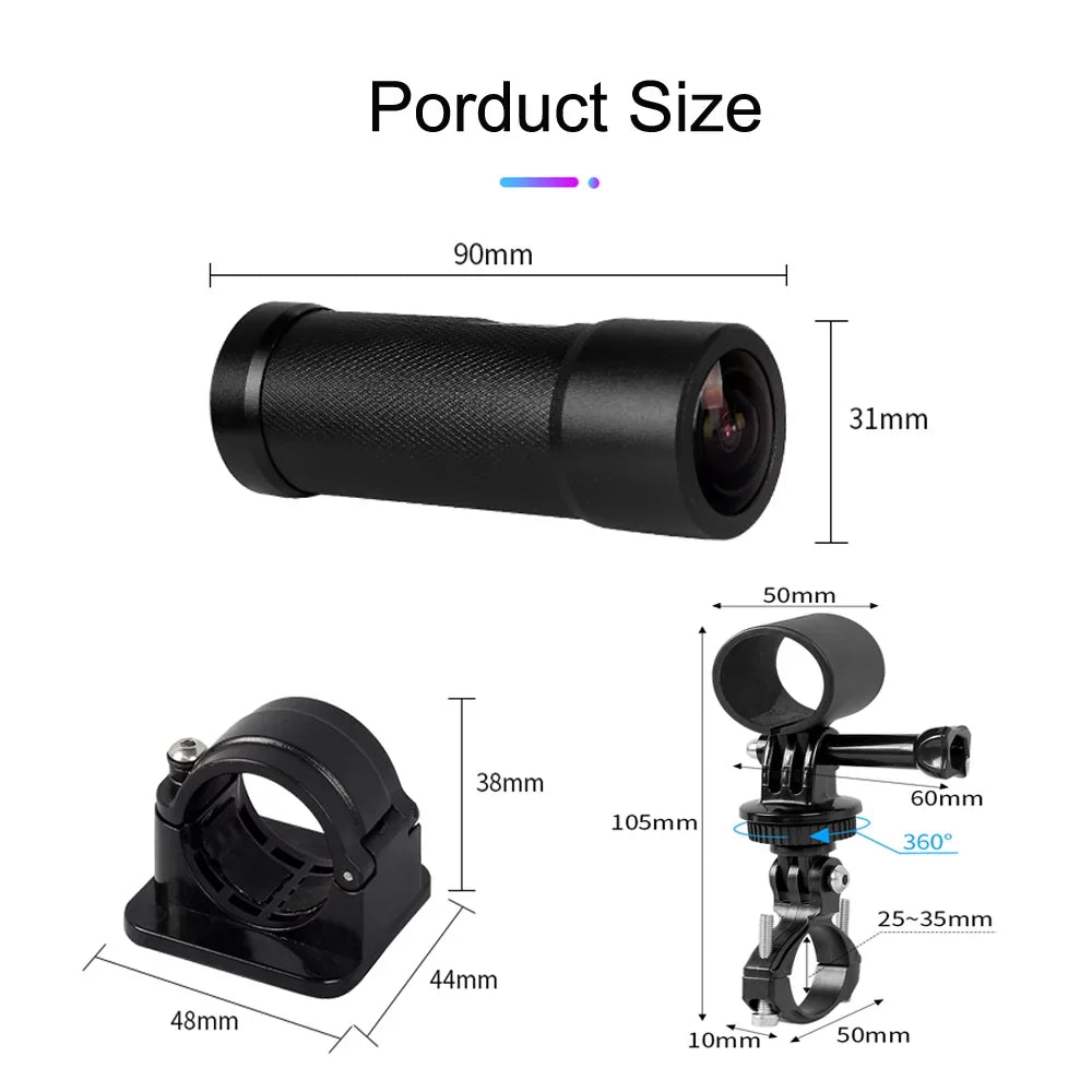 VSYSTO WiFi Helmet Camera with Remote Control, HD 1080P Bicycle Camera Waterproof Portable 150° Wide Angle Night Vision Lens Action Camera DVR, Loop Recording, G-Sensor