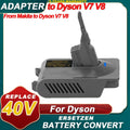 2-In-1 Battery Adapter for Makita 40V Lion Battery Convert to for Dyson V7&V8 Battery, SV11, V7 Motorhead, Vessel Absolute, Animal, Absolute, Fluffy, V8 Motorhead, Carbon Fiber, Slim vacuum