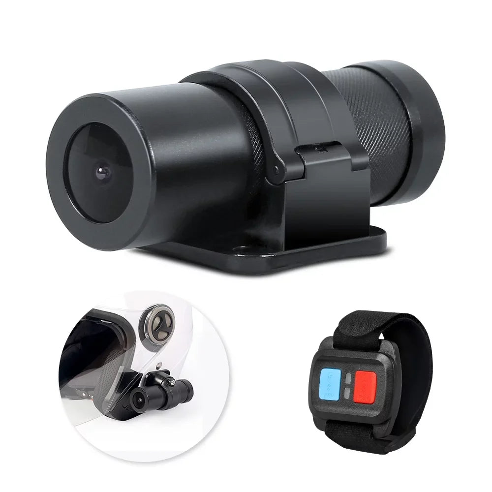 VSYSTO WiFi Helmet Camera with Remote Control, HD 1080P Bicycle Camera Waterproof Portable 150° Wide Angle Night Vision Lens Action Camera DVR, Loop Recording, G-Sensor