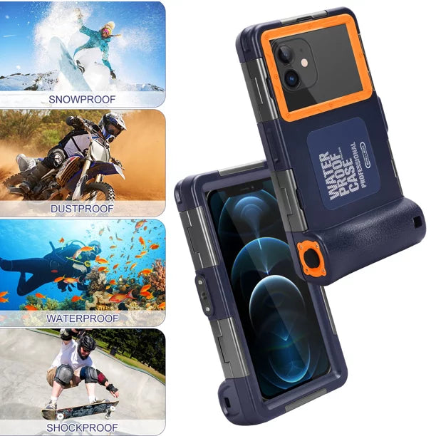 UrbanX Professional [15m/50ft] Swimming Diving Surfing Snorkeling Photo Video Waterproof Protective Case Underwater Housing for Oppo F19 Pro+ 5G And all Phones Up to 6.9 Inch LCD with Lanyard