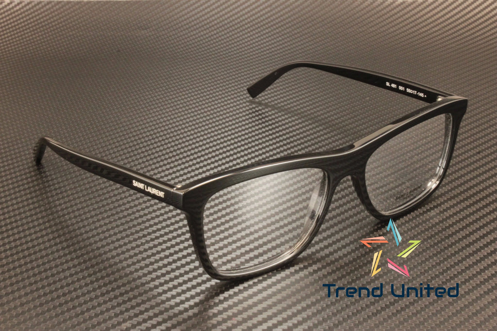SAINT LAURENT SL 481 001 Rectangular Squared Black 55 mm Men's Eyeglasses