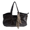 XXK177-COFFEE Charm Beauty Coffee Leatherette Double Handle Handbag Shoulder Bag Satchel Bag with A scarf