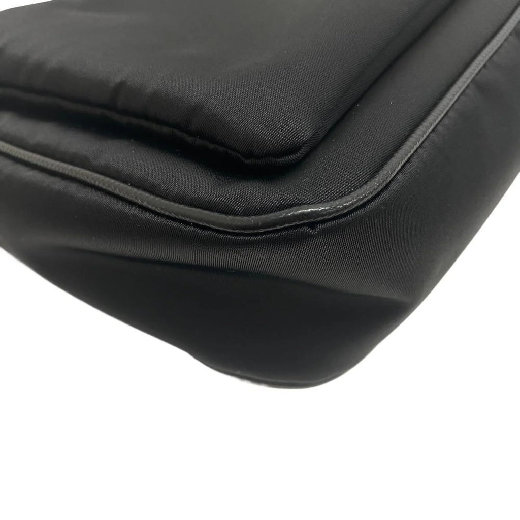 Pre-Owned PRADA 1BH168 Tessuto Triangle Plate Shoulder Bag Black Women's Z0006302 (Good)