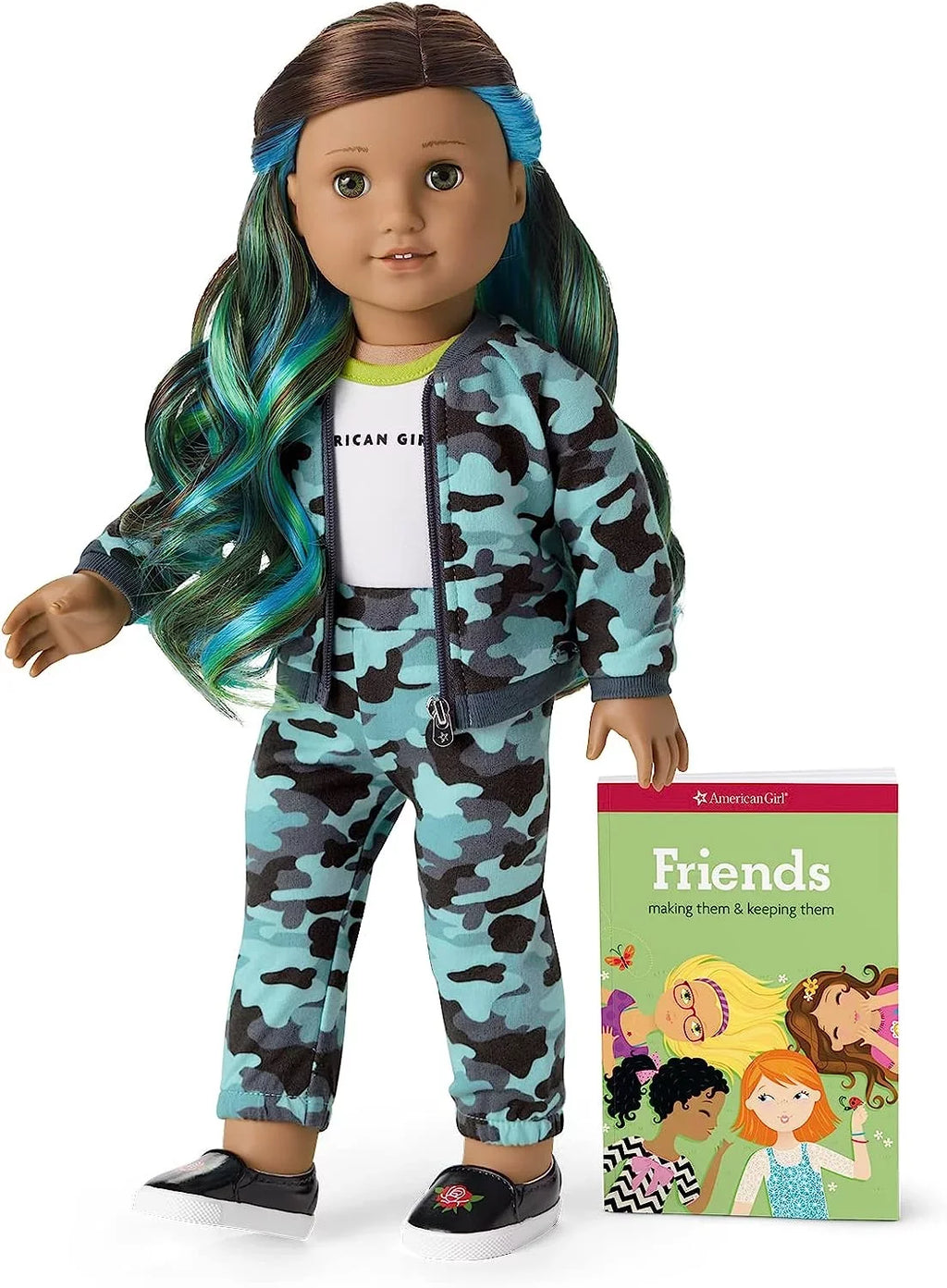 n Girl Doll #89 Hazel Eyes Brown Hair Blue Highlights Street Chic Outfit 18" Truly Me DN89